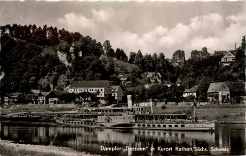 Kurort Rathen/Sächs. Schweiz, Dampfer Dresden -374412