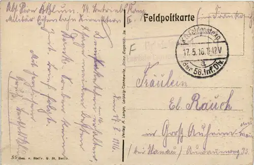 Bazancourt - Feldpost 58. Infanterie Division -474120