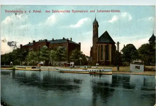 Brandenburg-Havel, von Saldernsches Gymnasium und Johannes-Kirche -395756
