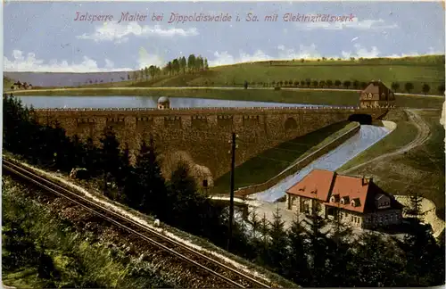 Talsperre Malter bei Dippoldiswalde mit Elektrizitätswerk -395870