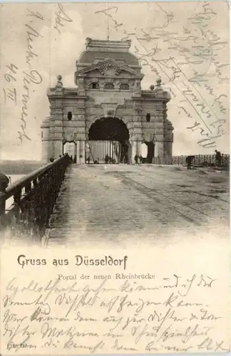 Gruss aus Düsseldorf, Portal der neuen Rheinbrücke -396962