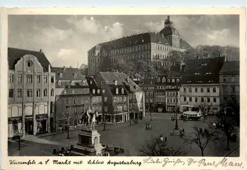 Weissenfels, Markt mit Schloss Augustusburg -395876