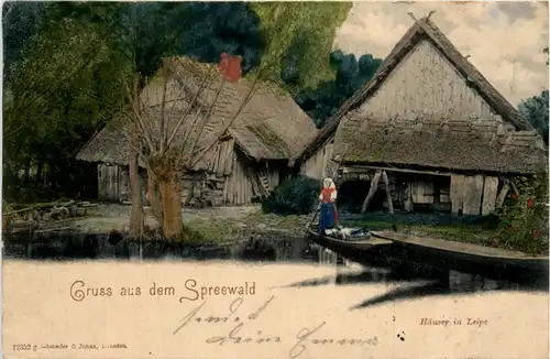 Spreewald, Grüsse, Häuser in Leipe -397542