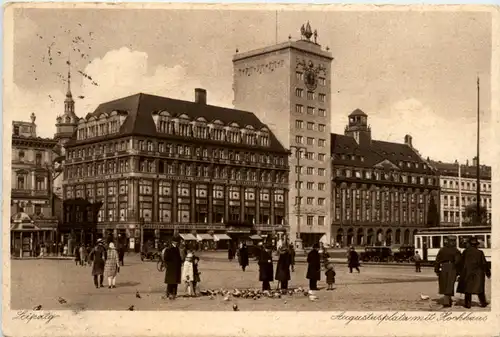 Leipzig, Augustusplatz mit Hochhaus -395914