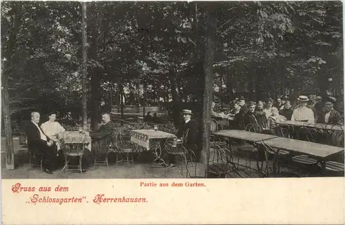 Gruss aus dem Schlossgarten, Herrenhausen, Partie aus dem Garten -397012