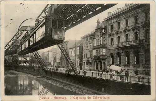 Barmen - Neuerweg, 3 Wagenzug der Schwebebahn -395338