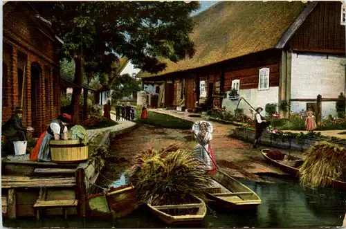 Spreewald, Dorfweg in Leipe -397412