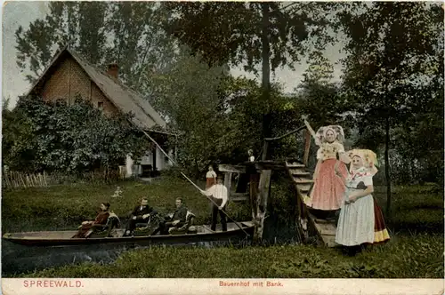 Spreewald, Bauernhof mit Bank -397288