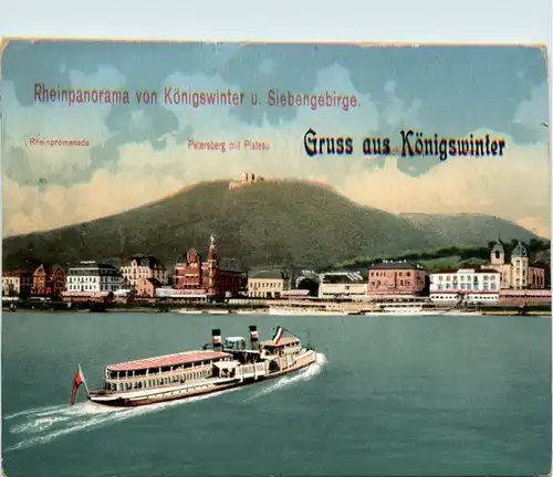 Gruss aus Königswinter, Rheinpanorama -397160