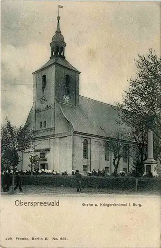 Spreewald, Kirche und Kriegerdenkmal in Burg -397396