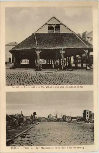 Rethel - Platz mit der Markthalle - Feldpost Grosses Hauptquartier -494362