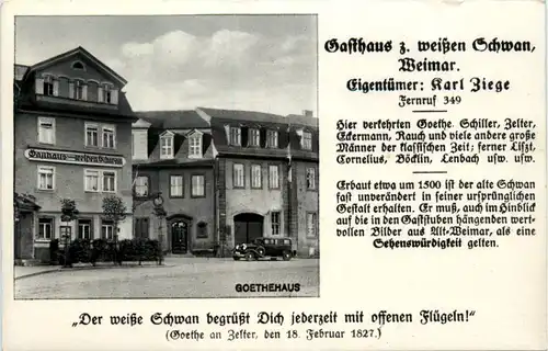 Weimar - Gasthaus zum weissen Schwan -494502