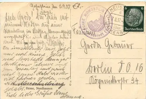 Neustadt Südharz, Burg Hohnstein i.J. 1610 -396830