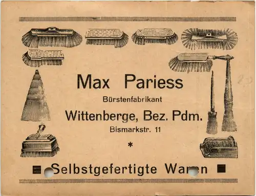 Wittenberge - Max Pariess Bürstenfabrikant -495042