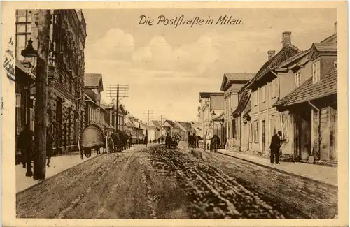 Die Poststrasse in Mitau - Feldpost Deutsches Soldatenheim -494360
