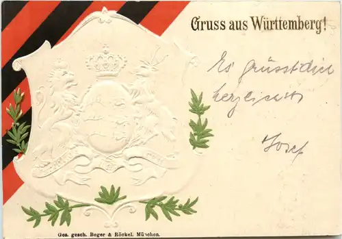 Gruss aus Württemberg - Prägekarte -494998