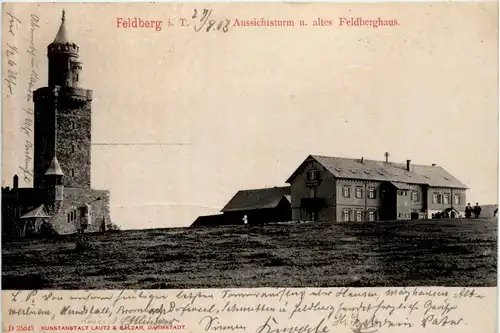 Feldberg i. T., Aussichtsturm u. altes Feldberghaus -375208