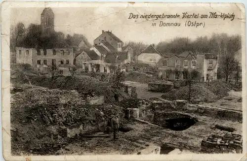 Domnau - Niedergebranntes Viertel am Marktplatz -494460