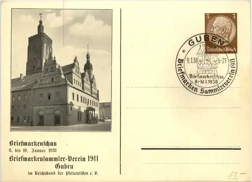 Guben - Briefmarkenschau 1938 - Ganzsache -495248