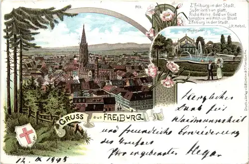 Gruss aus Freiburg - Litho -496002