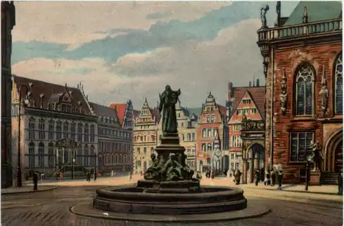 Bremen, Marktplatz mit Wilhadi-Brunnen -375588