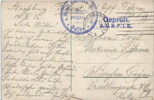 Strassburg - Feldpost Bayr. Landsturm Passau -495440