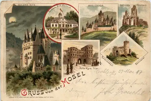 Gruss von der Mosel - Trier - Litho -496192