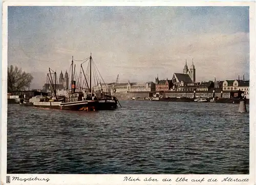 Magdeburg - Blick über die Elbe -496232