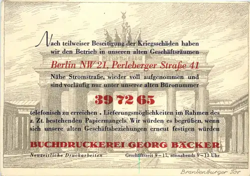 Berlin - Buchdruckerei Georg Bäcker -495908