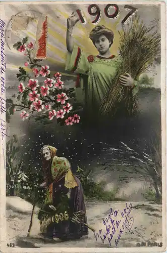 Neujahr - Jahreszahl 1907 -496602