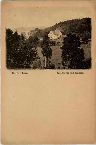 Kurort Lenz - Waldpartie mit Kurhaus -495736