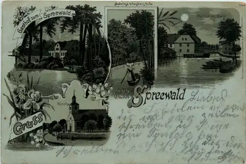 Gruss aus dem Spreewald - Burg - Litho -495034
