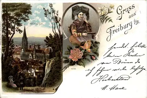 Gruss aus Freiburg - Litho -496000