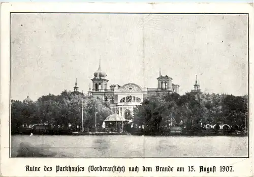 Bremen - Ruine des Parkhauses nach dem Brande 1907 -496116