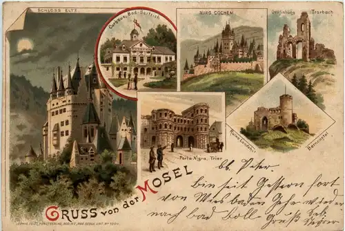 Gruss von der Mosel - Trier - Litho -496196