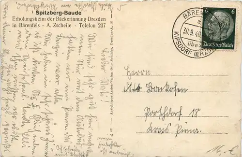 Bärenfels - Spitzberg-Baude - Altenberg -494510