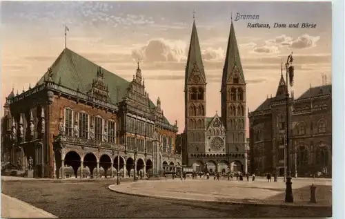 Bremen, Rathaus, Dom und Börse -376628