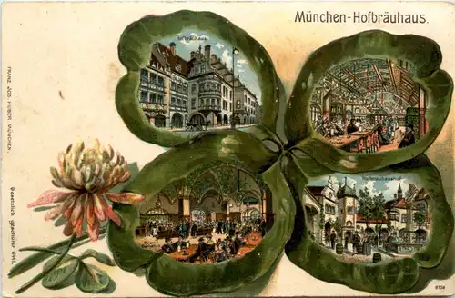 München - Hofbräuhaus - Litho Kleeblatt -496648