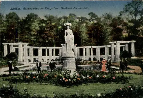 Berlin, Rosengarten im Tiergarten, Denkmal der Kaiserin -376936