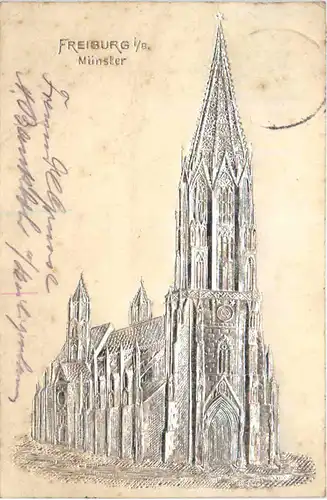 Münster Freiburg - Prägekarte -496034