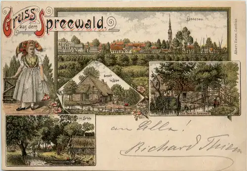 Gruss aus dem Spreewald - Lübbenau - Litho -495030