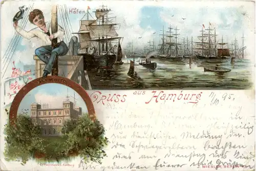 Gruss aus Hamburg - Litho -496680