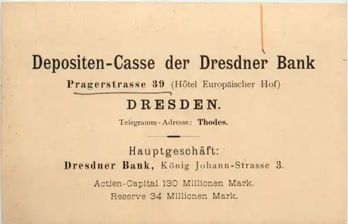 Dresden - Depositen Casse der Dresdner Bank -495270
