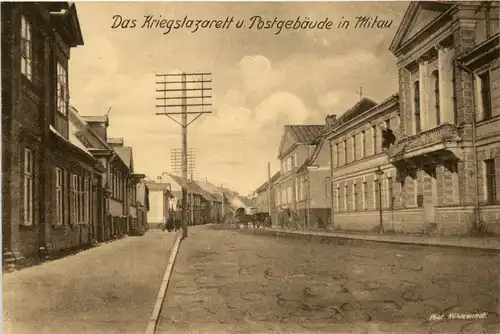 Mitau - Kriegslazarett und Postgebäude -461010