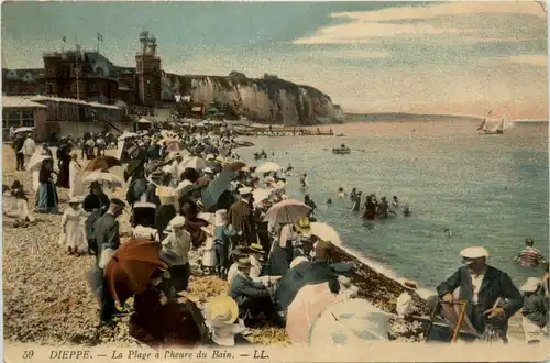 Dieppe - La Plage a l heure du Bain -497468