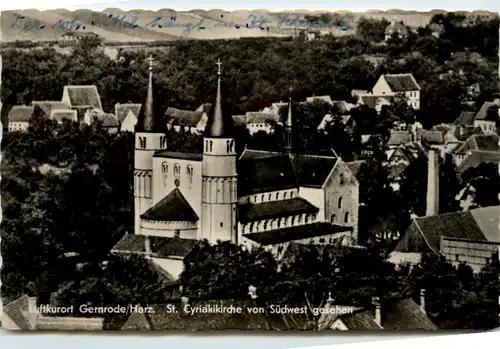 Kurort Gernrode Harz, Cyrialkirche von Südwest gesehen -377918