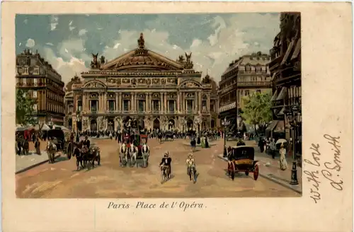 Paris - Place de l Opera - Litho -497274