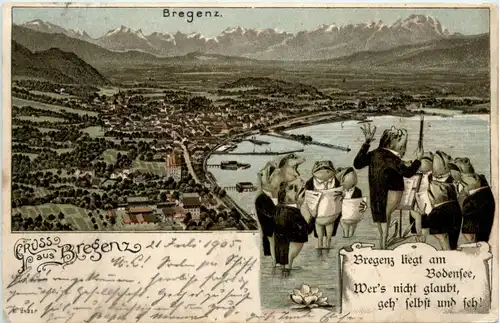 Gruss aus Bregenz - Frosch - Litho -496670