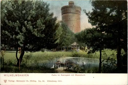 Wilhelmshaven - Partie im Kurpark mit Wasserturm -499362