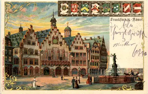 Frankfurt - Römer - Litho -498400